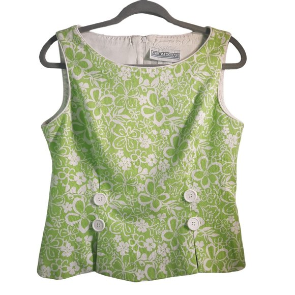 Vintage Jessica Howard Retro Style Sleeveless Crew Neck Blouse - Picture 3 of 13